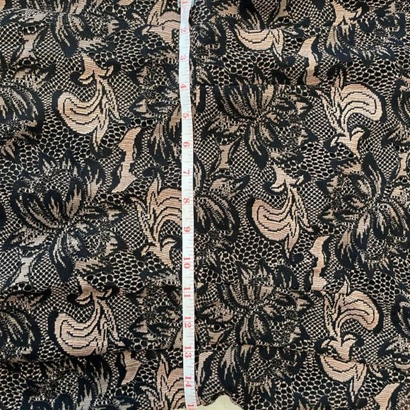 Vanilia Women's Paisley Dress Crew Neck Short Sleeve Black Brown Size 10 - Picture 8 of 11